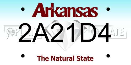 2A21D4 Arkansas License Plate