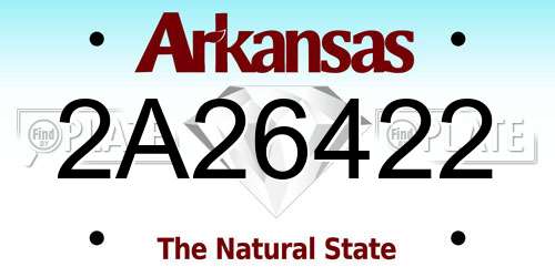 2A26422 Arkansas License Plate