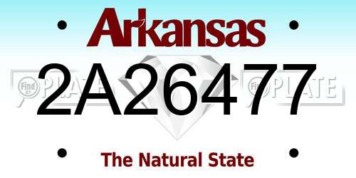2A26477 Arkansas License Plate