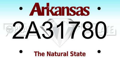 2A31780 Arkansas License Plate