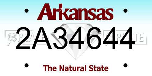 2A34644 Arkansas License Plate