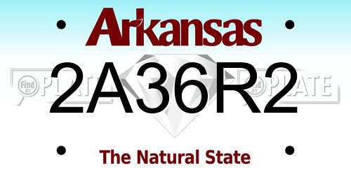 2A36R2 Arkansas License Plate