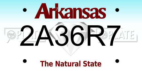 2A36R7 Arkansas License Plate