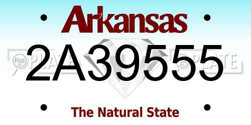 2A39555 Arkansas License Plate