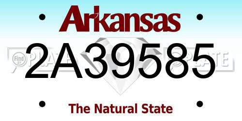 2A39585 Arkansas License Plate