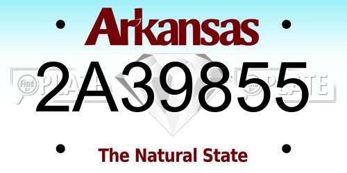 2A39855 Arkansas License Plate