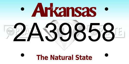 2A39858 Arkansas License Plate