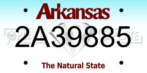 2A39885 Arkansas License Plate