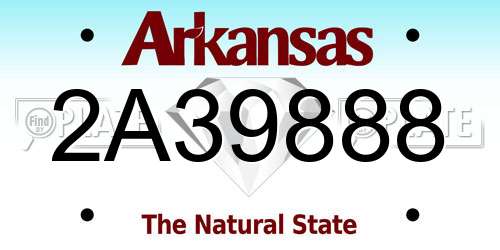 2A39888 Arkansas License Plate