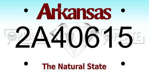 2A40615 Arkansas License Plate