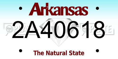 2A40618 Arkansas License Plate