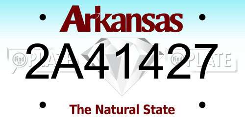 2A41427 Arkansas License Plate