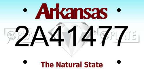 2A41477 Arkansas License Plate