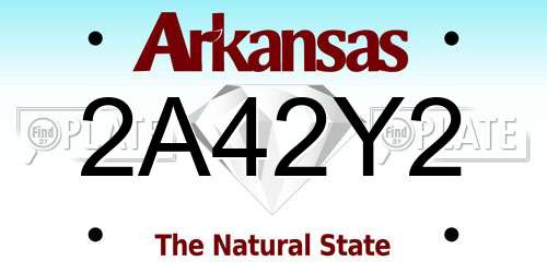 2A42Y2 Arkansas License Plate