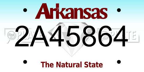 2A45864 Arkansas License Plate