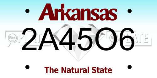 2A45O6 Arkansas License Plate