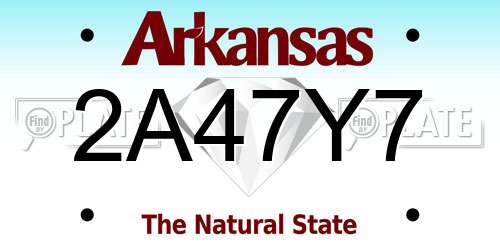 2A47Y7 Arkansas License Plate