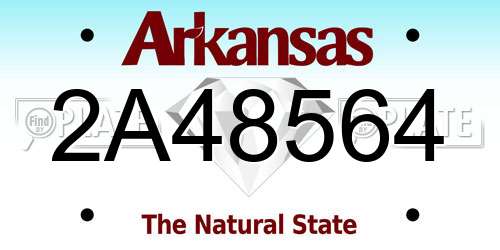 2A48564 Arkansas License Plate