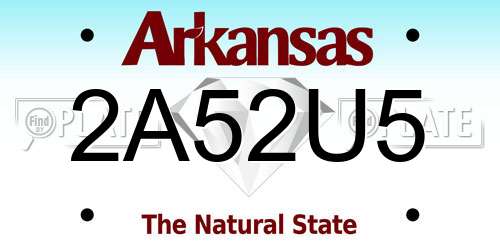 2A52U5 Arkansas License Plate
