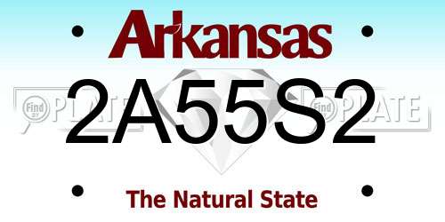 2A55S2 Arkansas License Plate