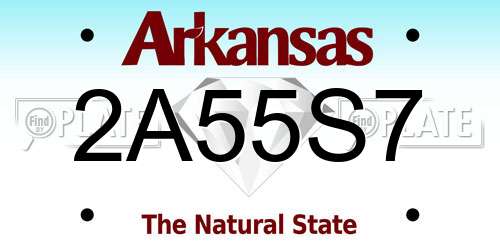 2A55S7 Arkansas License Plate