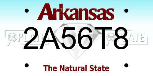 2A56T8 Arkansas License Plate