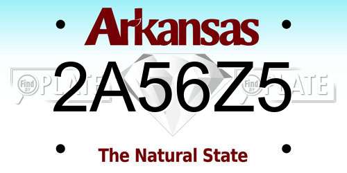 2A56Z5 Arkansas License Plate