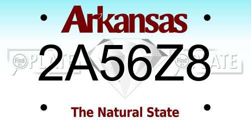 2A56Z8 Arkansas License Plate