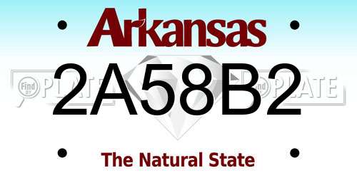 2A58B2 Arkansas License Plate