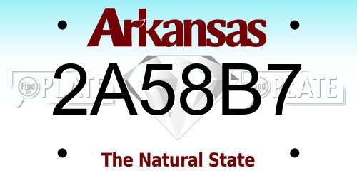 2A58B7 Arkansas License Plate