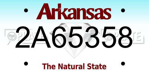 2A65358 Arkansas License Plate