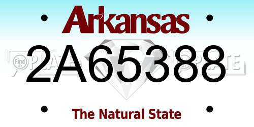 2A65388 Arkansas License Plate