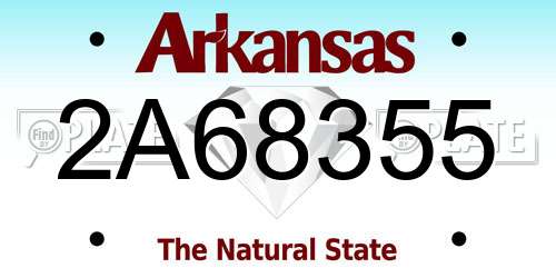 2A68355 Arkansas License Plate