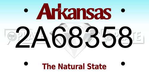 2A68358 Arkansas License Plate