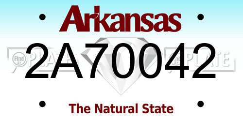 2A70042 Arkansas License Plate