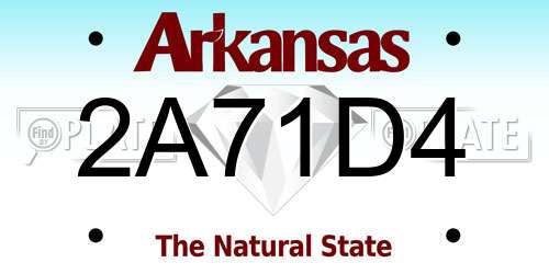 2A71D4 Arkansas License Plate