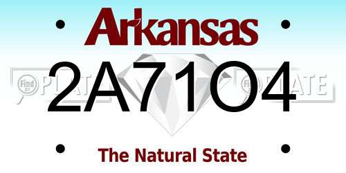 2A71O4 Arkansas License Plate