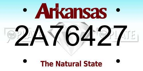 2A76427 Arkansas License Plate