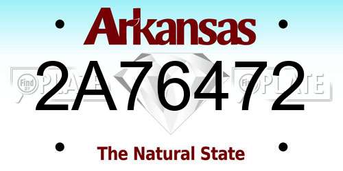 2A76472 Arkansas License Plate