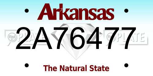 2A76477 Arkansas License Plate