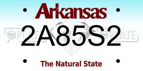 2A85S2 Arkansas License Plate