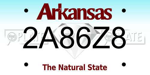 2A86Z8 Arkansas License Plate
