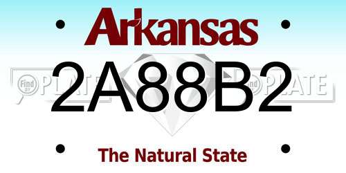 2A88B2 Arkansas License Plate