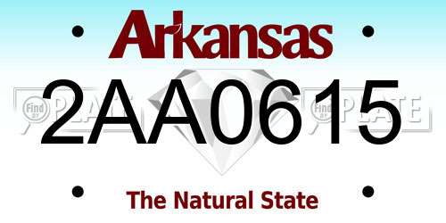 2AA0615 Arkansas License Plate