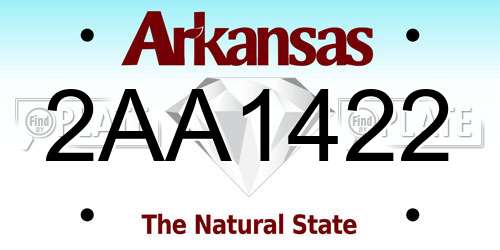 2AA1422 Arkansas License Plate