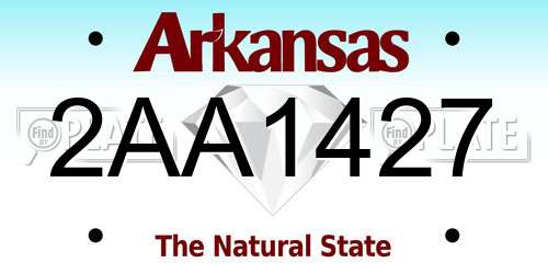 2AA1427 Arkansas License Plate