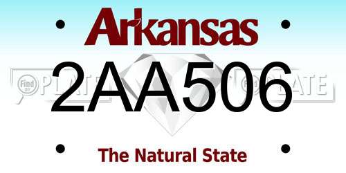 2AA506 Arkansas License Plate