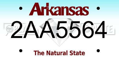 2AA5564 Arkansas License Plate