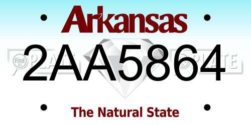 2AA5864 Arkansas License Plate