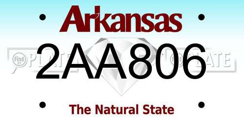 2AA806 Arkansas License Plate